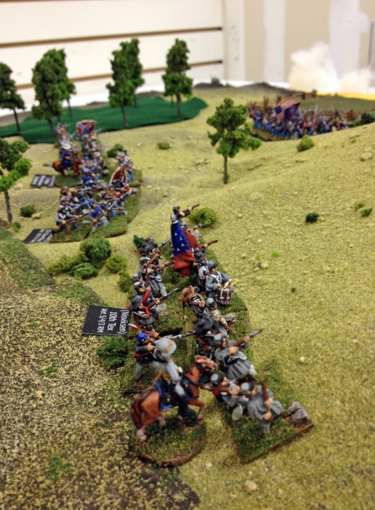 The Danish Texans, under Brigadier Nisviksen bravely assault the Yankee right flank.