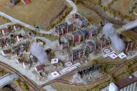 The smoke markers are actually rubble markers, which give great terrain bonuses to defenders.
