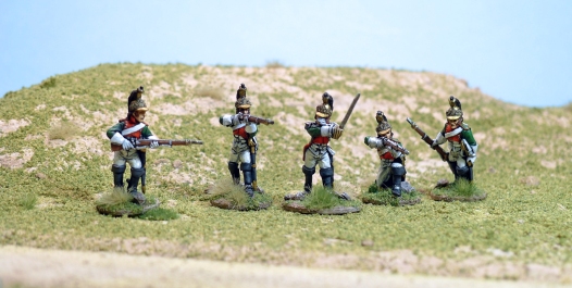 Officer, and four Dragoons, painted up as the 1st.